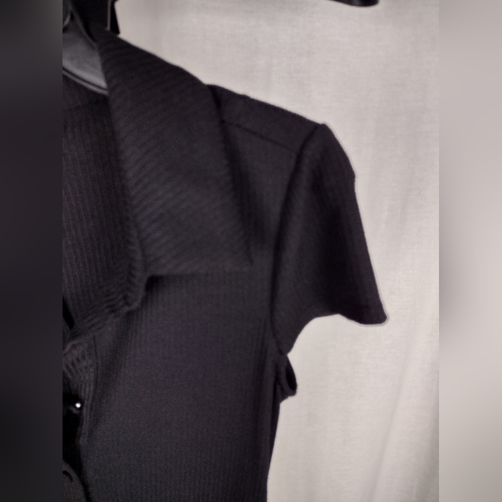 AFRM Black Short Sleeve Button Front Dress Size Small (4-6) NWT - Picture 9 of 15